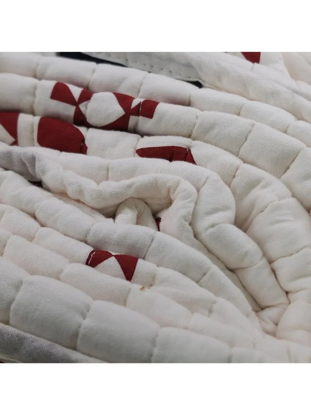 Brooks Brothers 3-Piece King Cotton Quilt Set 2 Shams Red & White Snowflakes